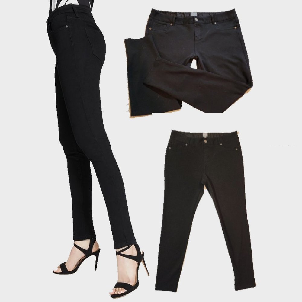 NY&C 12P soho*Thick black jeggings* Skinny Stretch Mid-Rise*